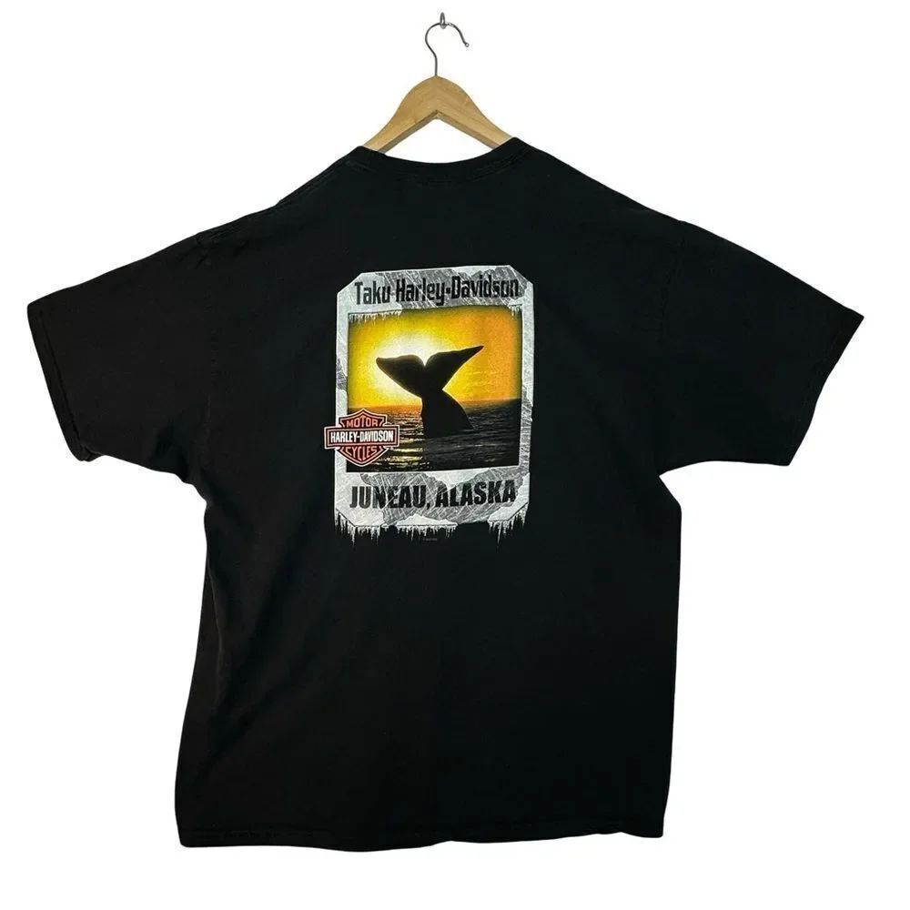 HARLEY DAVIDSON Taku Juneau Alaska Black Tshirt Size XXL 3XL